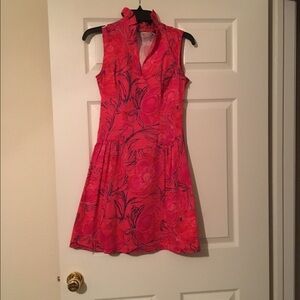 Sleeveless Pink Floral A-Line Dress